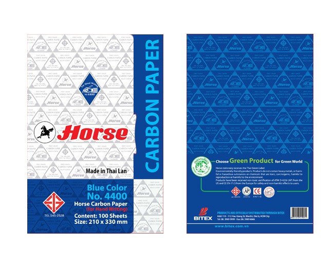 Giấy than Horse xanh XẤP 100 TỜ